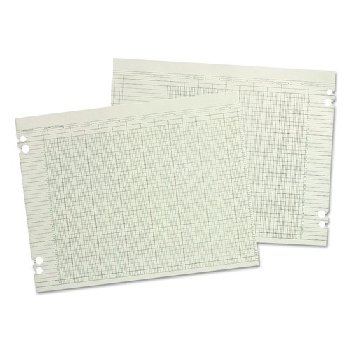 Recordkeeping & Forms | Wilson Jones WG50-30A 30 Columns 11 in. x 17 in. Loose Sheet Accounting Sheets - Green (100/Pack) image number 0