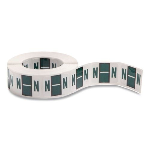 Labels | Smead 67084 1 in. x 1.25 in. N Color-Coded End Tab Filing Labels - White (500/Roll) image number 0