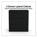 Office Filing Cabinets & Shelves | Alera 25489 36 in. x 18.63 in. x 40.25 in. 3 Legal/Letter/A4/A5 Size Lateral File Drawers - Black image number 3