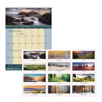  | House of Doolittle 362 12-Month (Jan-Dec): 2026 12 in. x 16.5 in. Color Landscape Photography Earthscapes Recycled Monthly Wall Calendar - White Sheets