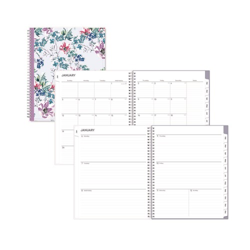 Notebooks & Pads | Blue Sky 137273-22 11 in. x 8.5 in. 12-Month (Jan-Dec 2026) Laila Weekly/Monthly Planner - Purple/Blue/Pink image number 0