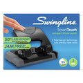 Staple Punches | Swingline A7074135 SmartTouch 9/32 in. Holes 20-Sheet Two-Hole Punch - Black/Gray image number 5