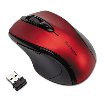  | Kensington K72422AMA Pro Fit Mid-Size Wireless Mouse 2.4 Ghz Frequency/30 ft. Wireless Range Right Hand Use - Ruby Red