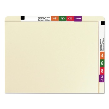 Smead 24190 Straight Tabs Letter Size 0.75 in. Expansion Heavyweight End Tab Conversion File Folders - Manila (100/Box)