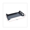 Just Launched | Universal UNV08101 16.25 in. x 9 in. x 2.75 in. Recycled 2-Section Plastic Side Load Desk Tray - Legal, Black (2/Pack) image number 4