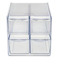 Desktop Organizers | Deflecto 350301 6 in. x 7.2 in. x 6 in. 4 Compartments 4 Drawers Stackable Plastic Cube Organizer - Clear image number 1