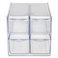 Desktop Organizers | Deflecto 350301 6 in. x 7.2 in. x 6 in. 4 Compartments 4 Drawers Stackable Plastic Cube Organizer - Clear image number 1