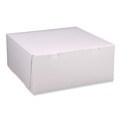 Food Trays, Containers, and Lids | SCT 1587 12 in. x 12 in. x 5 in. Paper Standard Bakery Boxes - White (100/Carton) image number 0