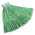 Mops | Rubbermaid Commercial FGF13700GR00 24 oz. Non-Launderable Cotton/Synthetic Cut-End Wet Mop Heads - Green image number 1