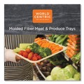 Food Trays, Containers, and Lids | World Centric TRSC17S 8.3 x 4.9 x 0.7 Fiber Paper Trays - Natural (500/Carton) image number 1