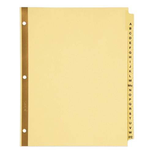 Dividers & Tabs | Avery 11306 11 in. x 8.5 in. 25-Tab Preprinted Laminated A to Z Tab Dividers with Gold Reinforced Binding Edge - Buff (1-Set) image number 0