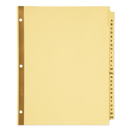 Dividers & Tabs | Avery 11306 11 in. x 8.5 in. 25-Tab A to Z Preprinted Laminated Tab Dividers with Gold Reinforced Binding Edge - Buff (1-Set) image number 0