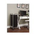 Desktop Organizers | Advantus 34007 1 Shelf 10 Drawers 13 in. x 15.38 in. x 37.75 in. Metal Portable Drawer Organizer - Matte Gray/Smoke image number 3