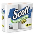 Toilet Paper | Scott 47617 Rapid-Dissolving Toilet Paper - White (4/Rolls/Pack, 12 Packs/Carton) image number 1