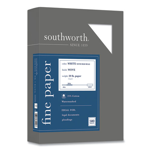 Copy & Printer Paper | Southworth 403CR 8.5 in. x 11 in. 20 lb Bond Weight 25 Percent Cotton Business Paper - White (1/Box) image number 0