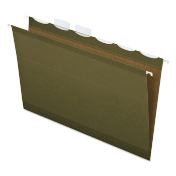 Pendaflex 42703 Ready-Tab 1/6-Cut Tabs Extra Capacity Reinforced Colored Hanging Legal Folders - Standard Green (20/Box)