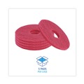 Just Launched | Boardwalk BWK4012RED 12 in. Diameter Buffing Floor Pads - Red (5/Carton) image number 3