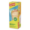 Food Service | Glad 57263 6.63 in. x 5.88 in. Zipper Food Storage Sandwich Bags - Clear (12 Boxes/Carton) image number 1
