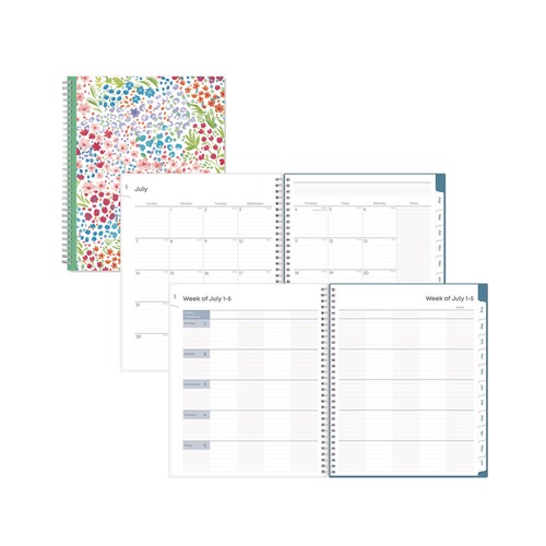 Notebooks & Pads | Blue Sky BLS132002 11 in. x 8.5 in. 2025-2026 Ditsy Dapple Light CYO Cover Weekly/Monthly Lesson Planner - Multicolor Cover image number 0