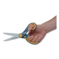 Arts & Crafts Supplies | Westcott 14849 8 in. Long x 3.25 in. Cut Length Non-Stick Titanium Bonded Scissors - Straight Gray/Yellow Handle image number 5
