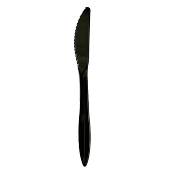 Boardwalk BWKKNIFEBLPP Mediumweight Polypropylene Plastic Knife Cutlery - Black (1000/Carton)