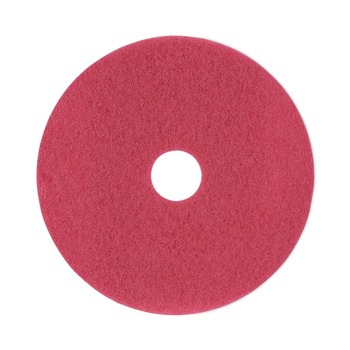 Boardwalk BWK4018RED 18 in. Diameter Buffing Floor Pads - Red (5/Carton)