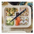 Food Trays, Containers, and Lids | World Centric TRLCSBB 12.1 in. x 9.8 in. x 0.8 in. Plastic Lids for Fiber Bento Box Containers - Clear (300/Carton) image number 1