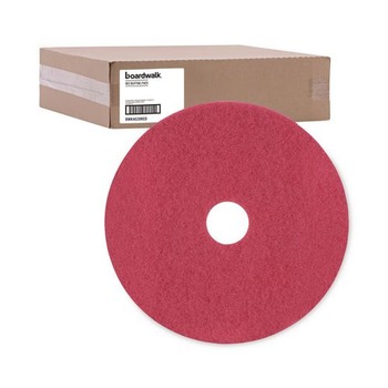 Boardwalk BWK4020RED 20 in. Diameter Buffing Floor Pads - Red (5/Carton)