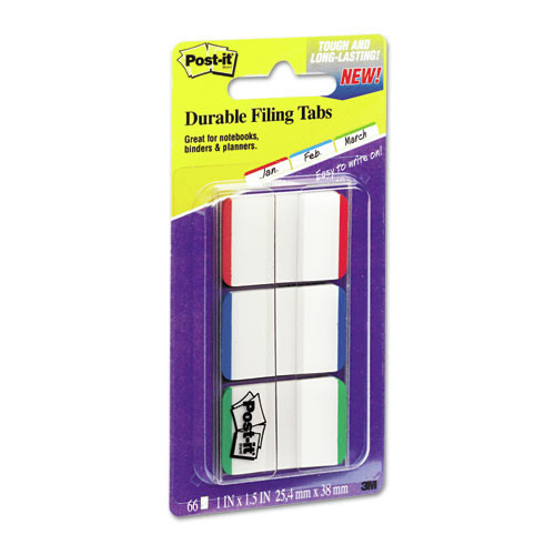 Page Flags | Post-it Tabs 686L-GBR 1 in. Wide 1/5-Cut Lined Tabs - Assorted Colors (66/Pack) image number 0