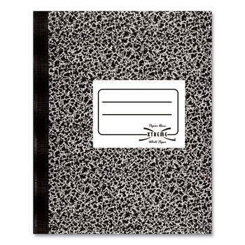 National 43481 80 Sheets 11 in. x 8.38 in. Medium/College Rule Composition Book - Black Marble Cover