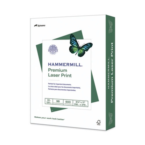 Copy & Printer Paper | Hammermill 10464-6 32 lbs. 8.5 in. x 11 in. 98 Bright Premium Laser Print Paper - White (500/Ream) image number 0