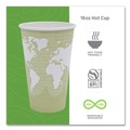 Cups and Lids | Eco-Products EP-BHC16-WAPK 16 oz. World Art Renewable and Compostable Paper Hot Cups - Moss (50/Pack) image number 5