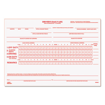  | Rediform 6K681 7.88 in. x 5.5 in. Two-Part Carbonless Driver's Daily Log Book with Daily Record and Hours Summary