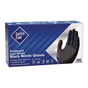 PRODUCTS | Safety Zone GNPR-XL-BK ProGuard Powder Free Nitrile Gloves - X-Large Black (1000/Carton)