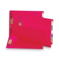 File Folders | Smead 28740 0.75 in. Expansion Heavyweight Colored End Tab Fastener Folders - Red Exterior/Legal Size (50/Box) image number 1