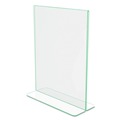 Office Presentation Supplies | Deflecto 5991790 8.5 in. x 11 in. Insert Superior Image Premium Green Edge Sign Holders - Clear/Green image number 1