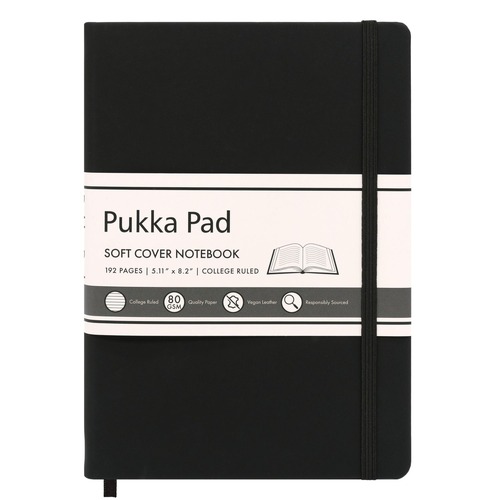 Notebooks & Pads | PUKKA PAD 9940SIG 96-Sheets 8.2 in. x 5.11 in. College Rule Soft Cover Notebook - Black Cover image number 0