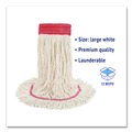  | Boardwalk BWK503WHCT 5 in. Super Loop Cotton/Synthetic Fiber Wet Mop Head - Large, White (12/Carton) image number 10