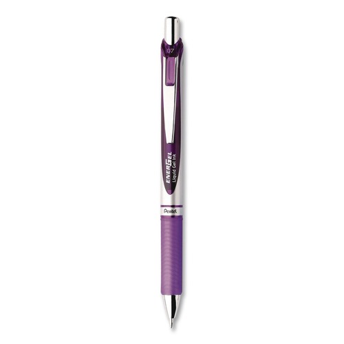 Pens | Pentel BL77-V Medium 0.7 mm EnerGel RTX Retractable Gel Pen - Violet Ink, Violet/Gray Barrel image number 0