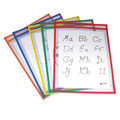 Sheet Protectors | C-Line 40630 9 x 12 Reusable Dry Erase Pockets - Assorted Primary Colors (5/Pack) image number 0