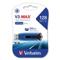 Office Electronics & Batteries | Verbatim 49808 128 GB V3 Max USB 3.0 Flash Drive - Blue image number 1