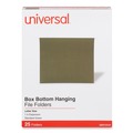 File Folders | Universal UNV14141 1/5-Cut Tab Box Bottom Hanging File Folders - Letter Size, Standard Green (25/Box) image number 0