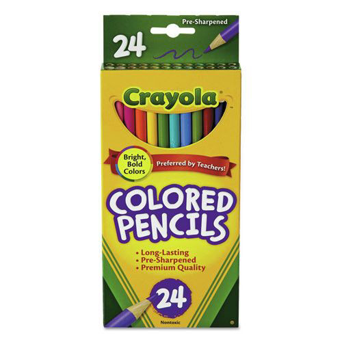 Pencils | Crayola 684024 3.3 millimeter 2B Long-Length Colored Pencil - Assorted Lead and Barrel Colors (1-Set) image number 0