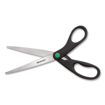 Westcott 13138 KleenEarth 9 in. Long 3.75 in. Cut Length Scissors - Straight Black Handle