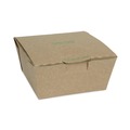 Food Service | Pactiv Corp. NOB01KECTE EarthChoice Tamper Evident 4.5 in. x 4.5 in. x 2.5 in. OneBox Paper Box - Kraft image number 1