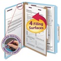 File Folders | Smead 13730 4-Section Pressboard Top Tab Classification Folders with 4 SafeSHIELD Fasteners - Letter Size/Blue (10/Box) image number 7