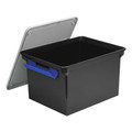 File Folders | Storex 61543U01C 18.5 in. x 14.25 in. x 10.88 in. Portable Letter/Legal File Tote with Locking Handles - Black/Silver image number 0