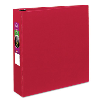 Avery 27203 11 in. x 8.5 in. 2 in. Capacity 3 Rings Durable Non-View Binder with DuraHinge and Slant Rings - Red