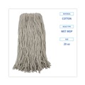Just Launched | Boardwalk BWK220CCT 20 oz. Premium Cut-End Cotton Wet Mop Heads - White (12/Carton) image number 4