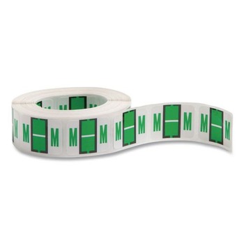 Smead 67083 1 in. x 1.25 in. M Color-Coded End Tab Filing Labels - White (500/Roll)